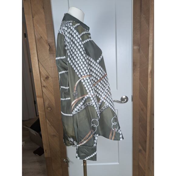 Craig Taylor Blouse Womens Large Silk Lavish Pearls Fiona 90s Y2K Career Office - Picture 2 of 7